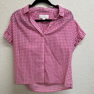 Trovata Pink Gingham Button-Down Top